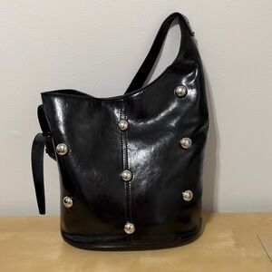 Black Studded Leather Bag